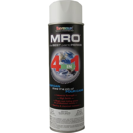 Seymour Midwest Spray Paint, White, Gloss, 20 oz, 6 PK 620-1413